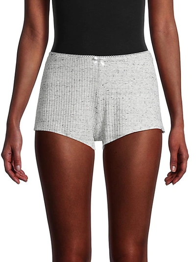 Shop David Lerner Willow Rib-knit Shorts In Light Grey