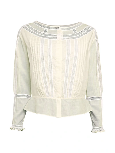 Shop Burberry Magnolia Panel Blouse In Natural White