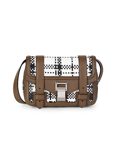 Shop Proenza Schouler Mini Ps1 + Zip-around Leather Crossbody Bag In White Tan
