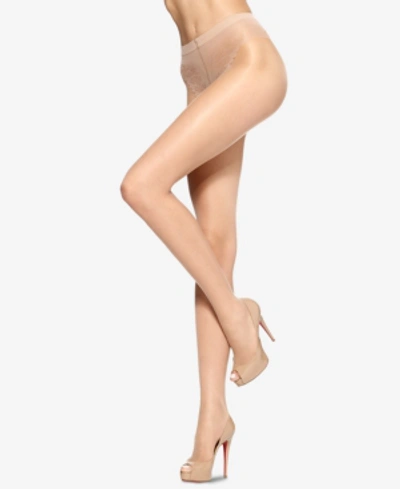 Shop Hue Women's Toeless Pantyhose Sheers With Lace Panty In Tan (nude 4)
