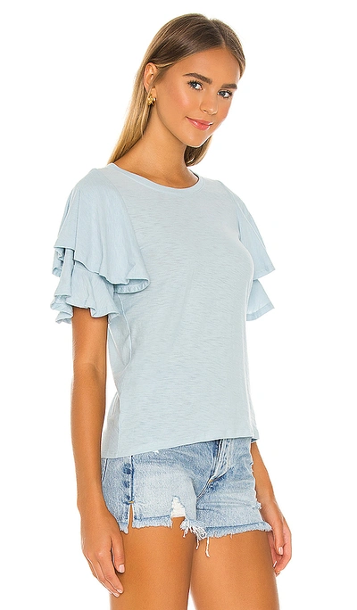 Shop Nation Ltd Etta Ruffle Sleeve Tee In Blue Skies