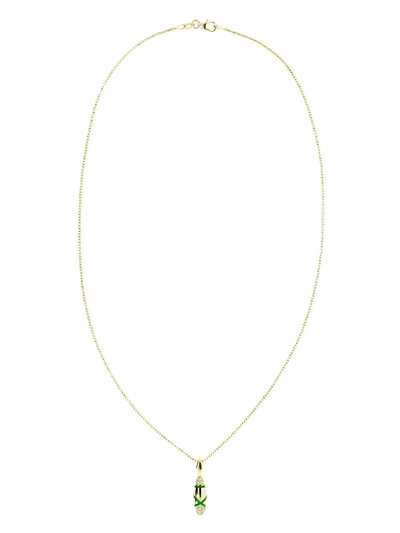 Shop Andy Lif 18kt Gold Diamond Etta Necklace In Ylwgold