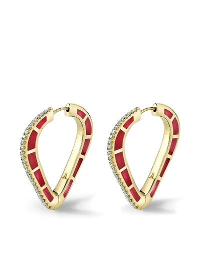 Shop Andy Lif 18kt Gold Diamond Cobra Hoop Earrings In Ylwgold