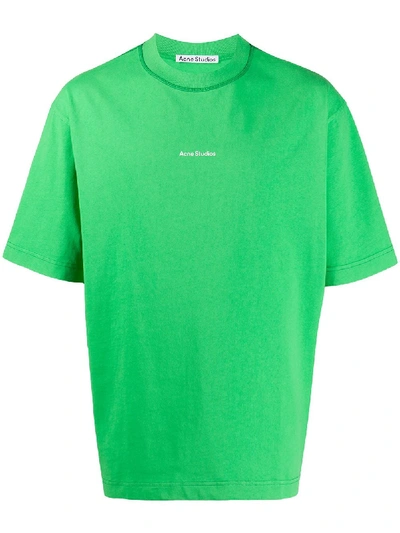 Shop Acne Studios Logo Print T-shirt In Green