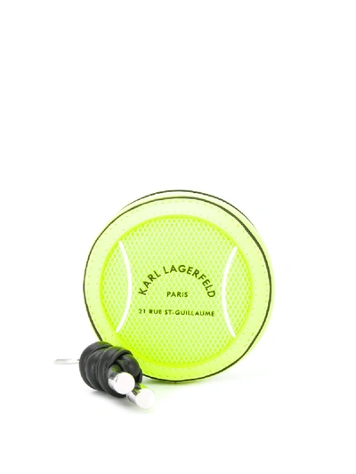 Shop Karl Lagerfeld Tennis Ball Circular Purse In Yellow