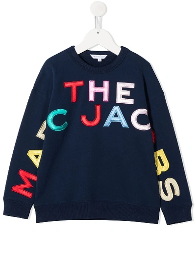 Shop Little Marc Jacobs Logo-print Cotton Sweatshirt In Blue