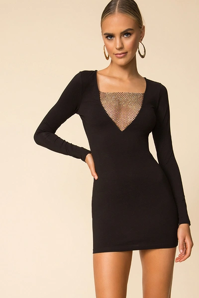 Shop Superdown Maris Deep V Mini Dress In Black