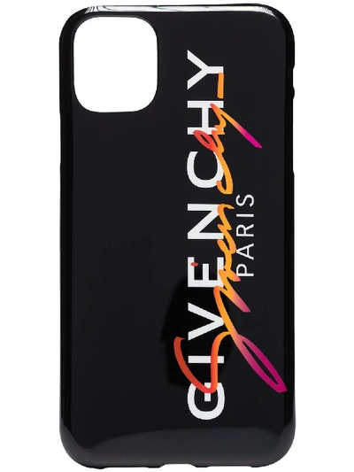 Shop Givenchy Iphone 11 Sunset Logo Print Case In Black