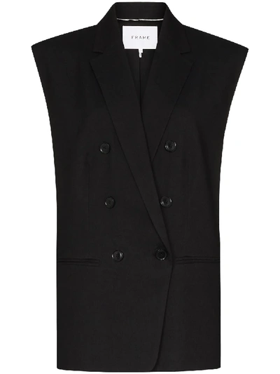 Shop Frame Oversize Double-breasted Waistcoat In Black