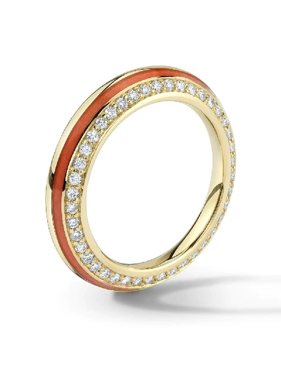 Shop Andy Lif 18kt Gold Diamond Sima Band Ring In Ylwgold