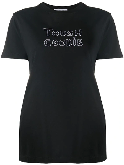 Shop Bella Freud Tough Cookie Slogan T-shirt In Black