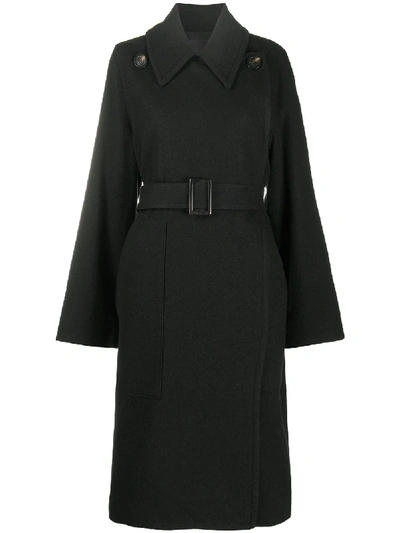 Shop Rick Owens Belted Military-inspired Coat In Black