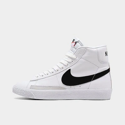 Shop Nike Big Kids' Blazer Mid Casual Shoes In White