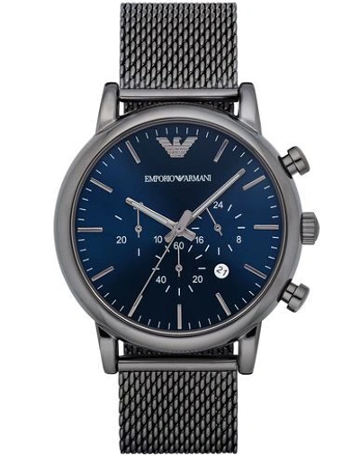 Shop Emporio Armani Wrist Watch In Dark Blue