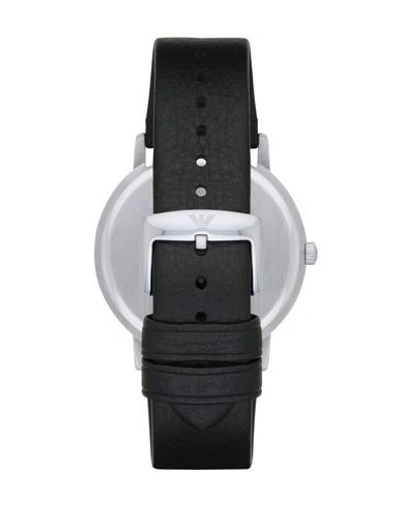 Shop Emporio Armani Man Wrist Watch Black Size - Stainless Steel, Soft Leather
