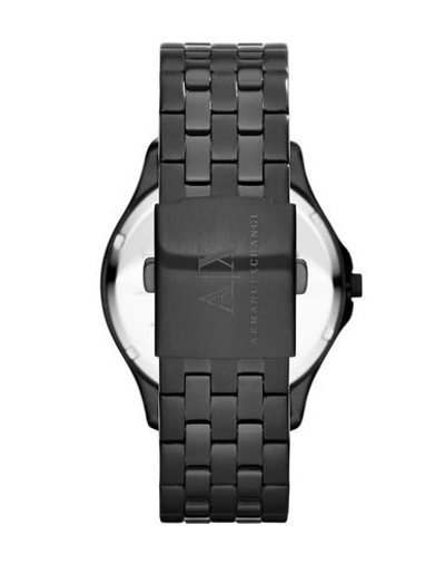 Shop Armani Exchange Man Wrist Watch Black Size - Stainless Steel