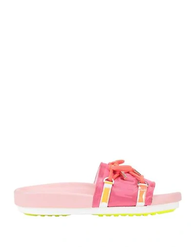 Shop Moon Boot Mb Deimos Satin Woman Sandals Fuchsia Size 4.5-5.5 Synthetic Fibers, Textile Fibers In Pink
