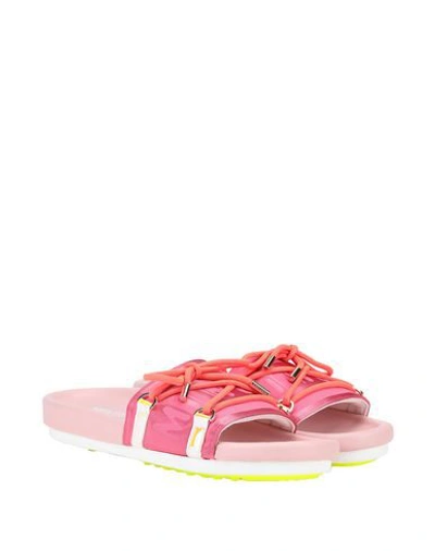 Shop Moon Boot Mb Deimos Satin Woman Sandals Fuchsia Size 6-7 Synthetic Fibers, Textile Fibers In Pink