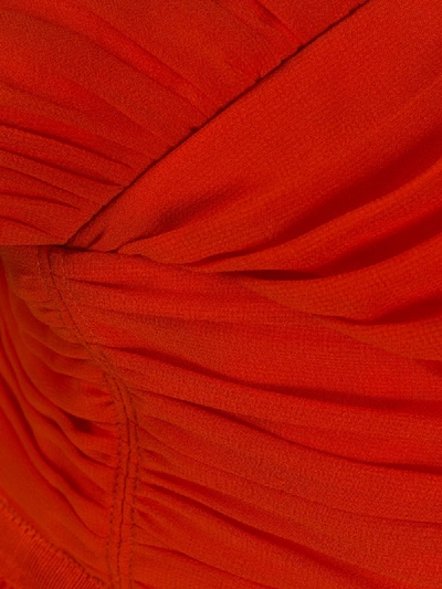 Shop Self-portrait Tiered Pleat Dress In Orange