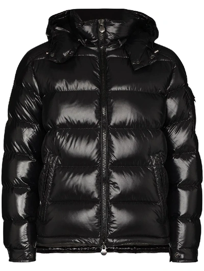 Shop Moncler Maya Hooded Down Jacket In Black