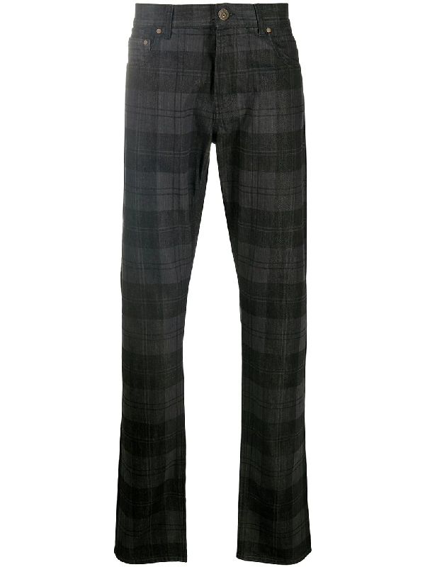 black check jeans