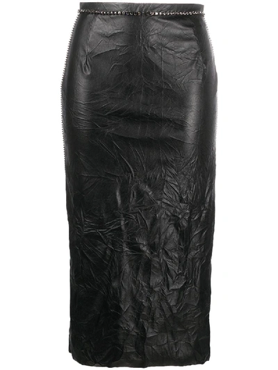 Shop N°21 Crystal-embellished Pencil Skirt In Black