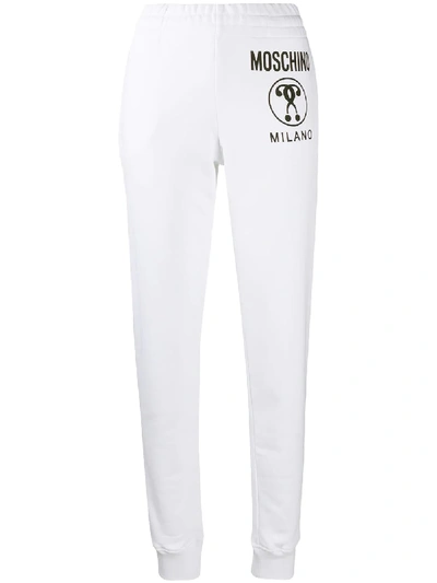 Shop Moschino Milano Logo-print Track Pants In White