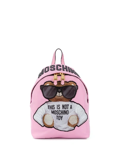 Shop Moschino Teddy Bear Backpack In Pink