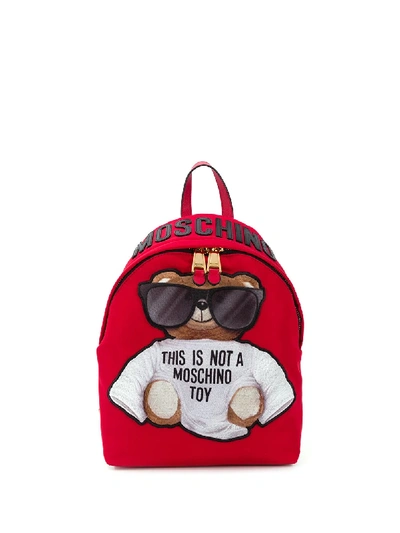 Shop Moschino Teddy Bear Backpack In Red