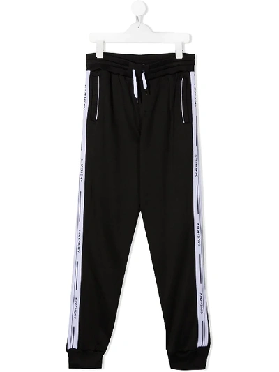 Shop Givenchy Teen Side Logo Track Pants In Black