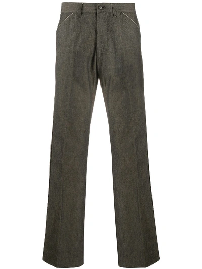 Pre-owned Dolce & Gabbana 1990s Straight-leg Trousers In Grey