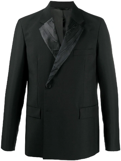Shop Acne Studios Contrast Lapel Double Breasted Suit Jacket In Black