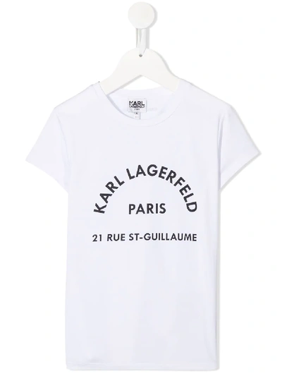 Shop Karl Lagerfeld Logo Address Print T-shirt In White