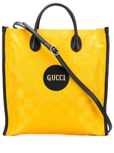 Shop Gucci Off The Grid Gg Supreme Tote Bag In Yellow