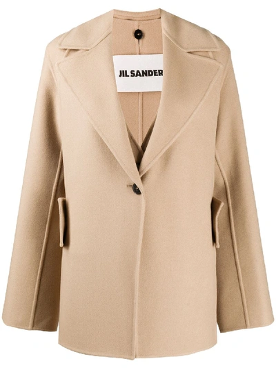 Shop Jil Sander Norris Layered Cashmere Coat In Neutrals