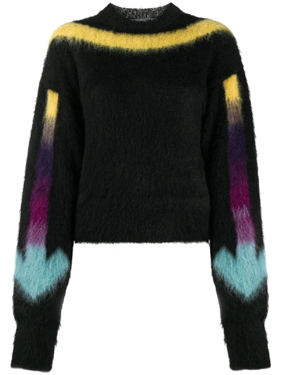 Shop Off-white Arrows Fuzzy Knitted Jumper In Black