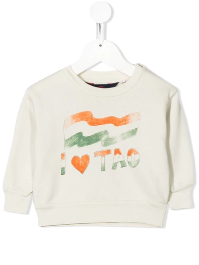 The Animals Observatory Flag-print Cotton Sweatshirt In Neutrals