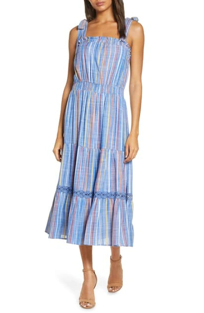 Shop Adelyn Rae Lorraine Midi Sundress In Blue Multi