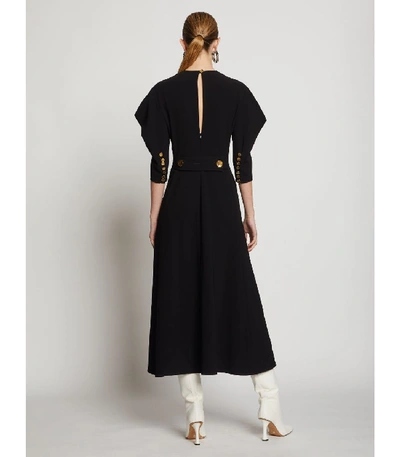 Shop Proenza Schouler Draped Sleeve Dress In Black