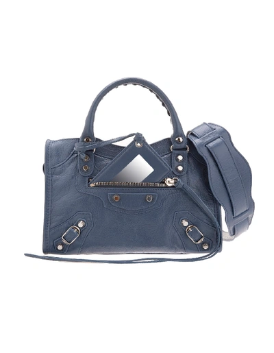 Shop Balenciaga Denim Blue Classic Mini City Bag