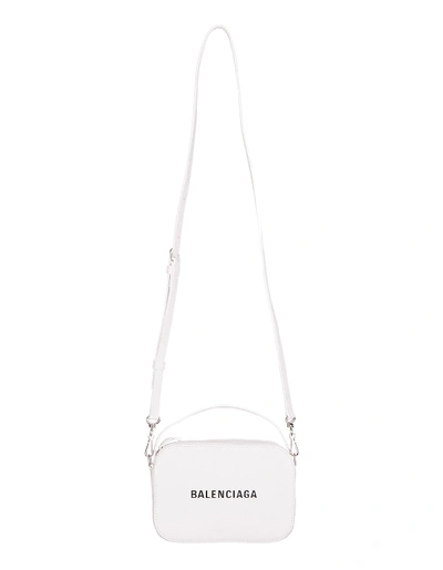 Shop Balenciaga White Everyday Xs Camera Bag In White/black