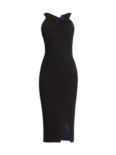 Shop Roland Mouret Klint Sleeveless Knit Bodycon Dress In Black