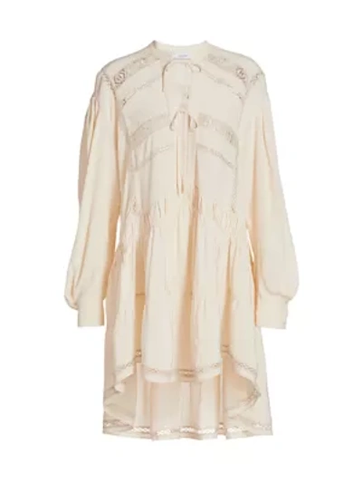 Shop Iro Pluton Long-sleeve High-low Tunic Dress In Sand