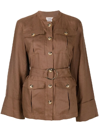 Shop Baum Und Pferdgarten Single-breasted Belted Jacket In Brown