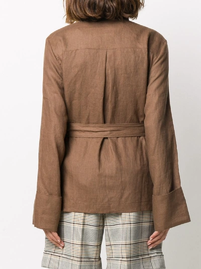 Shop Baum Und Pferdgarten Single-breasted Belted Jacket In Brown