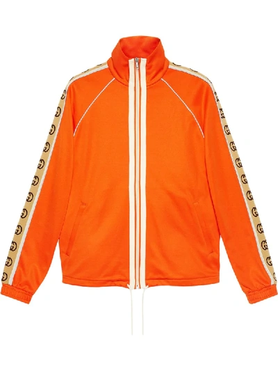 Shop Gucci Side-panel Jacket In Orange