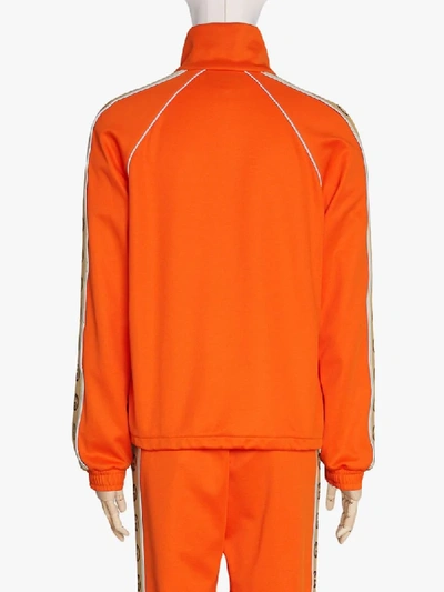 Shop Gucci Side-panel Jacket In Orange