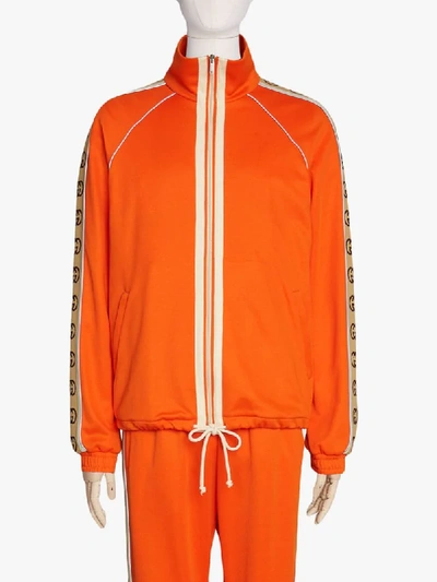 Shop Gucci Side-panel Jacket In Orange