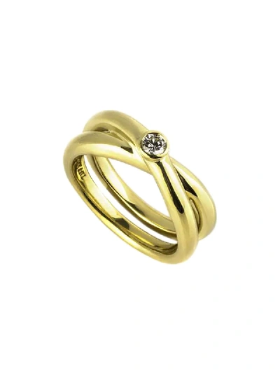 Pre-owned Tiffany & Co 18kt Gold Diamond Paloma Picasso Ring