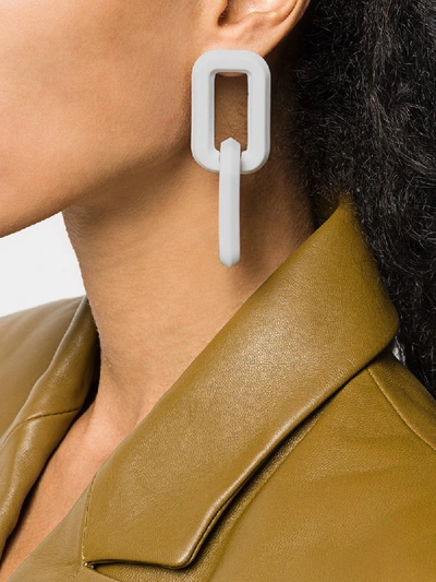 Shop Off-white Chain-effect Earrings In White